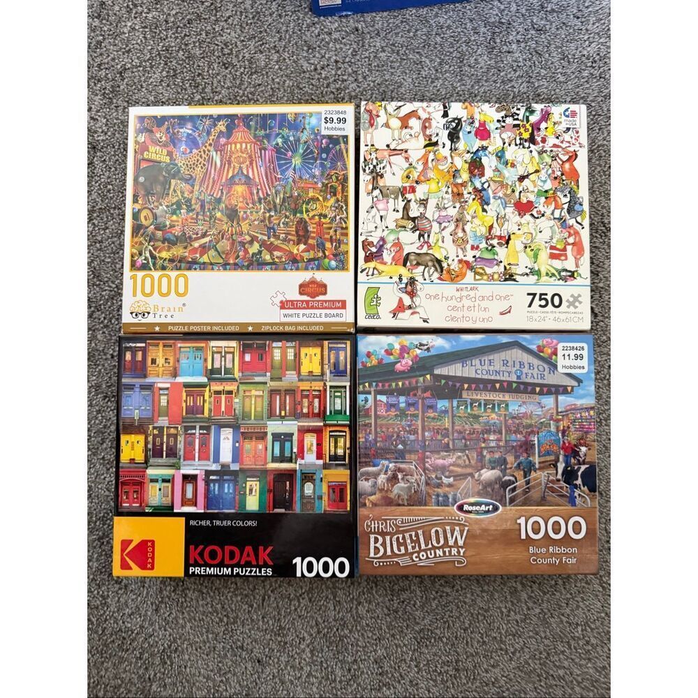 Set of 4 Puzzles Kodak Brain Tree RoseArt Ceaco